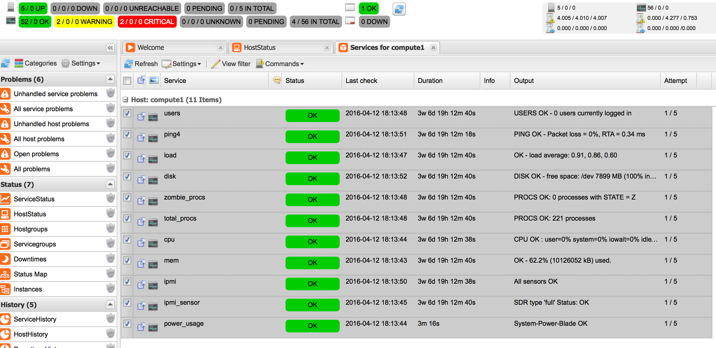 Icinga host details